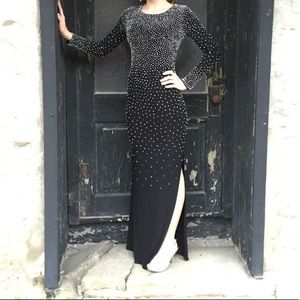 ELEGANT BLACK BEADED HIGH QUALITY DRESS